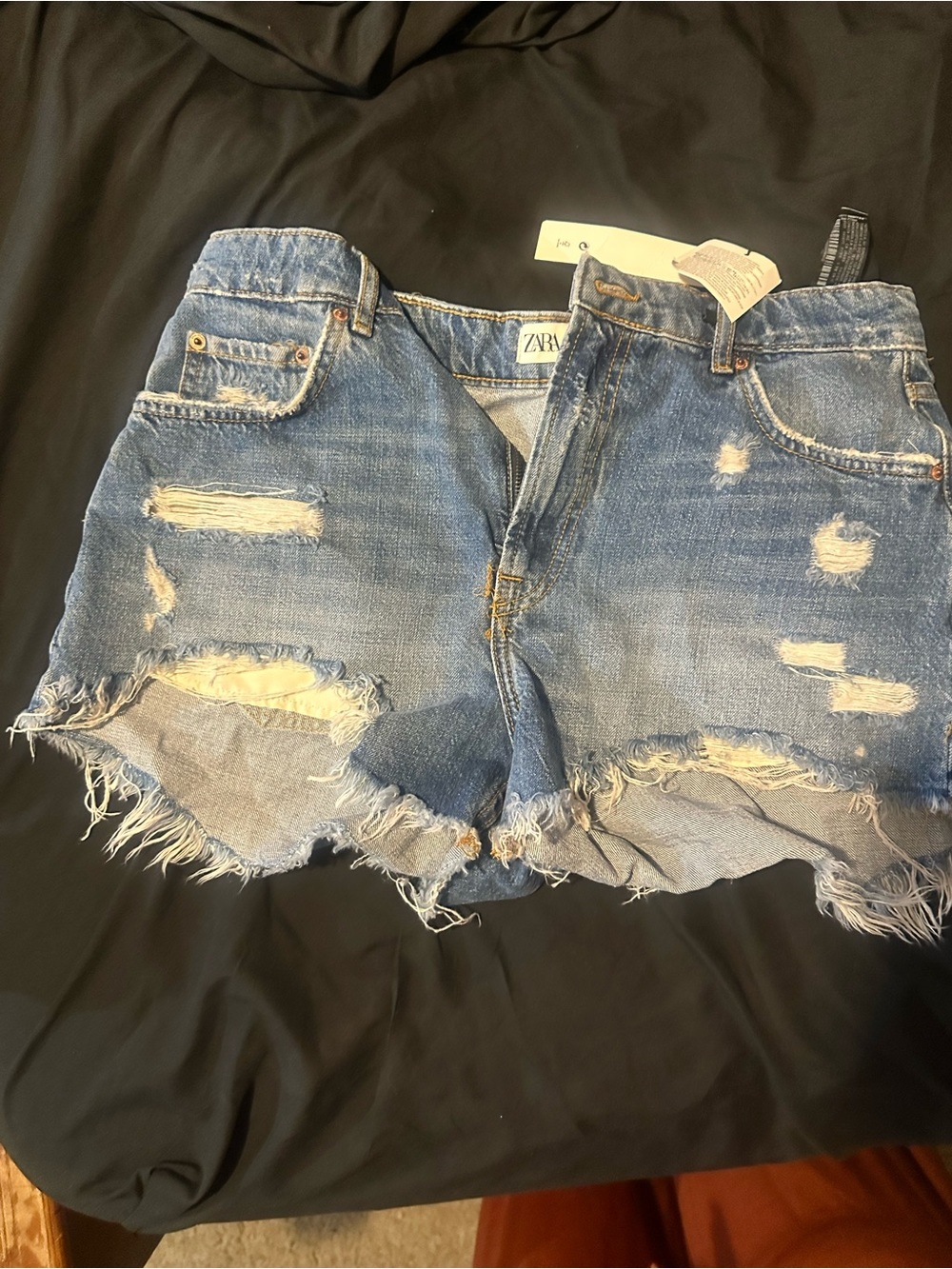 Zara High Waist Denim Shorts - Alma Blue